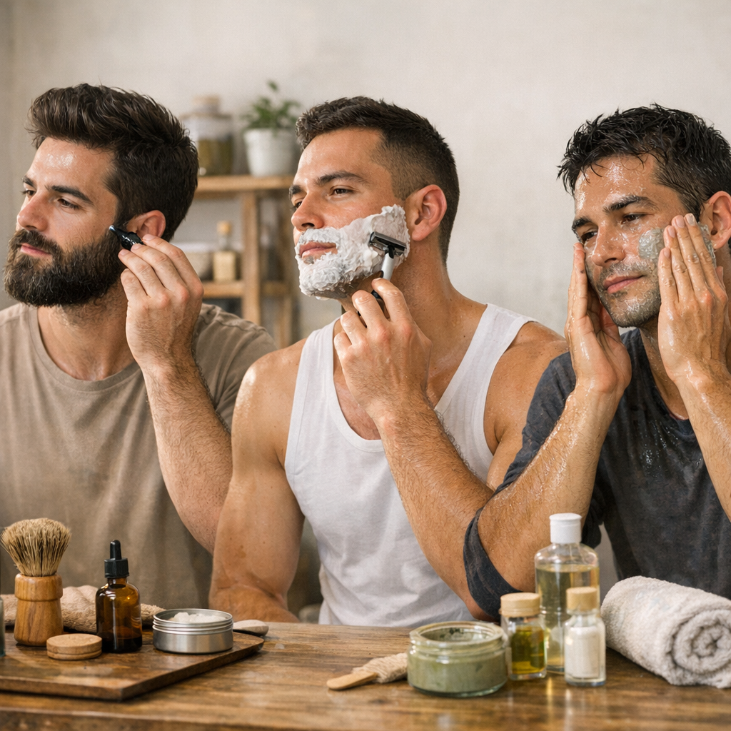 Barbu, rasé ou peau grasse : ajuster les soins naturels au vrai quotidien