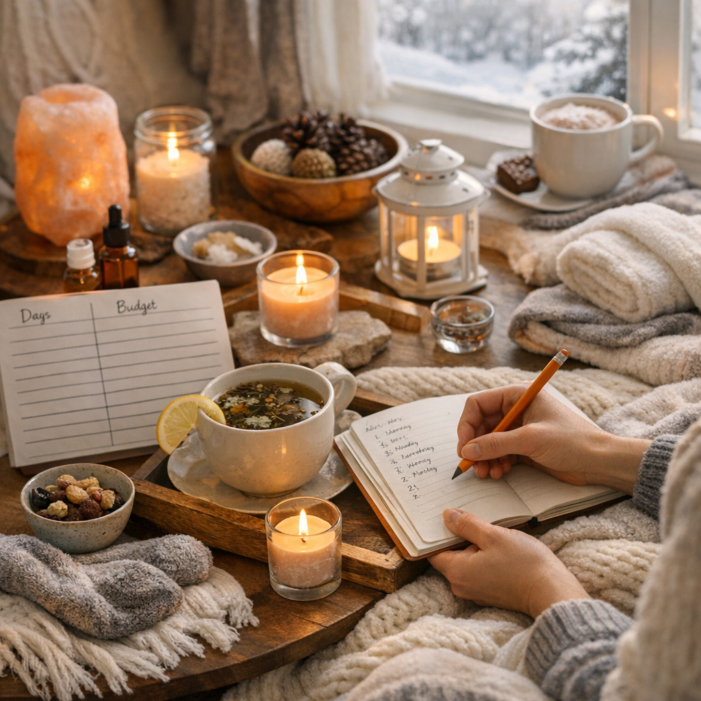 Mini-planning bien-être hiver : une semaine réaliste selon son budget