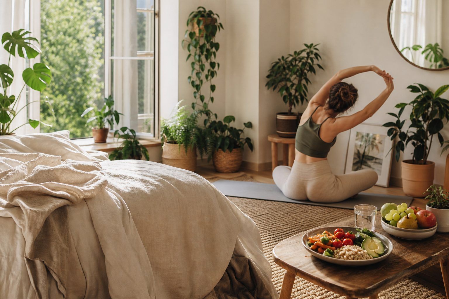 Les bases simples : sommeil, mouvement, assiette et environnement