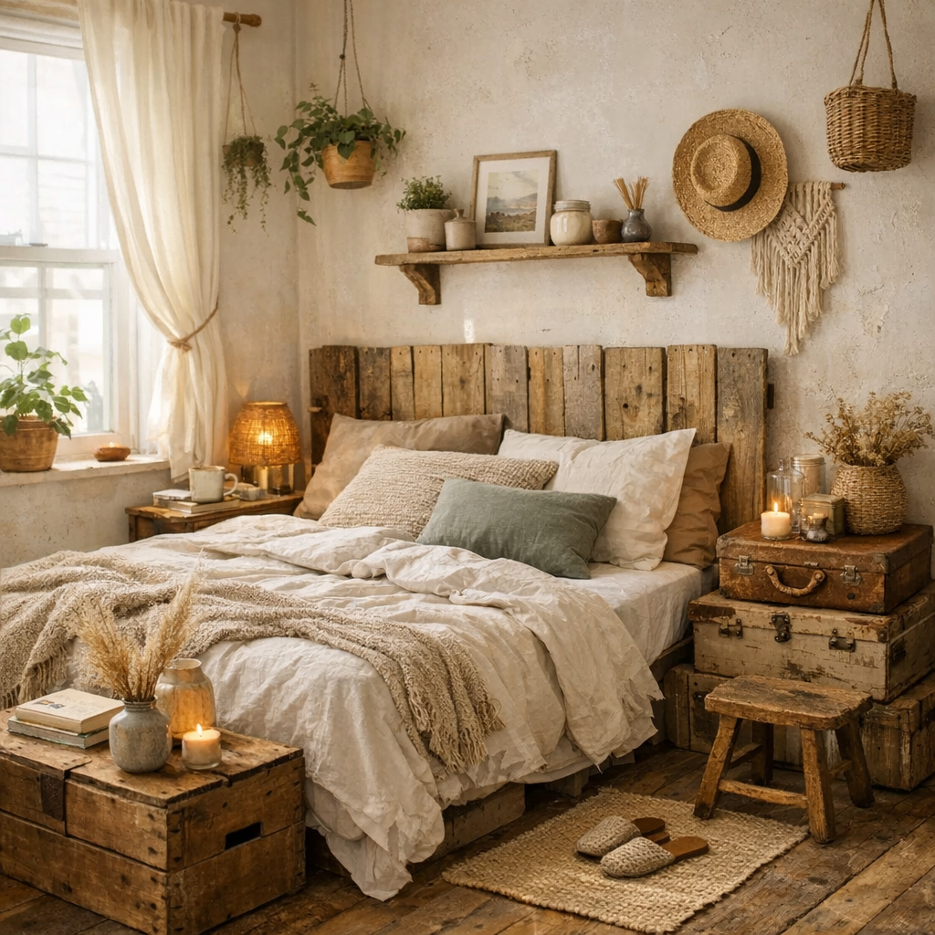 Créer une chambre reposante avec un petit budget et de la récup