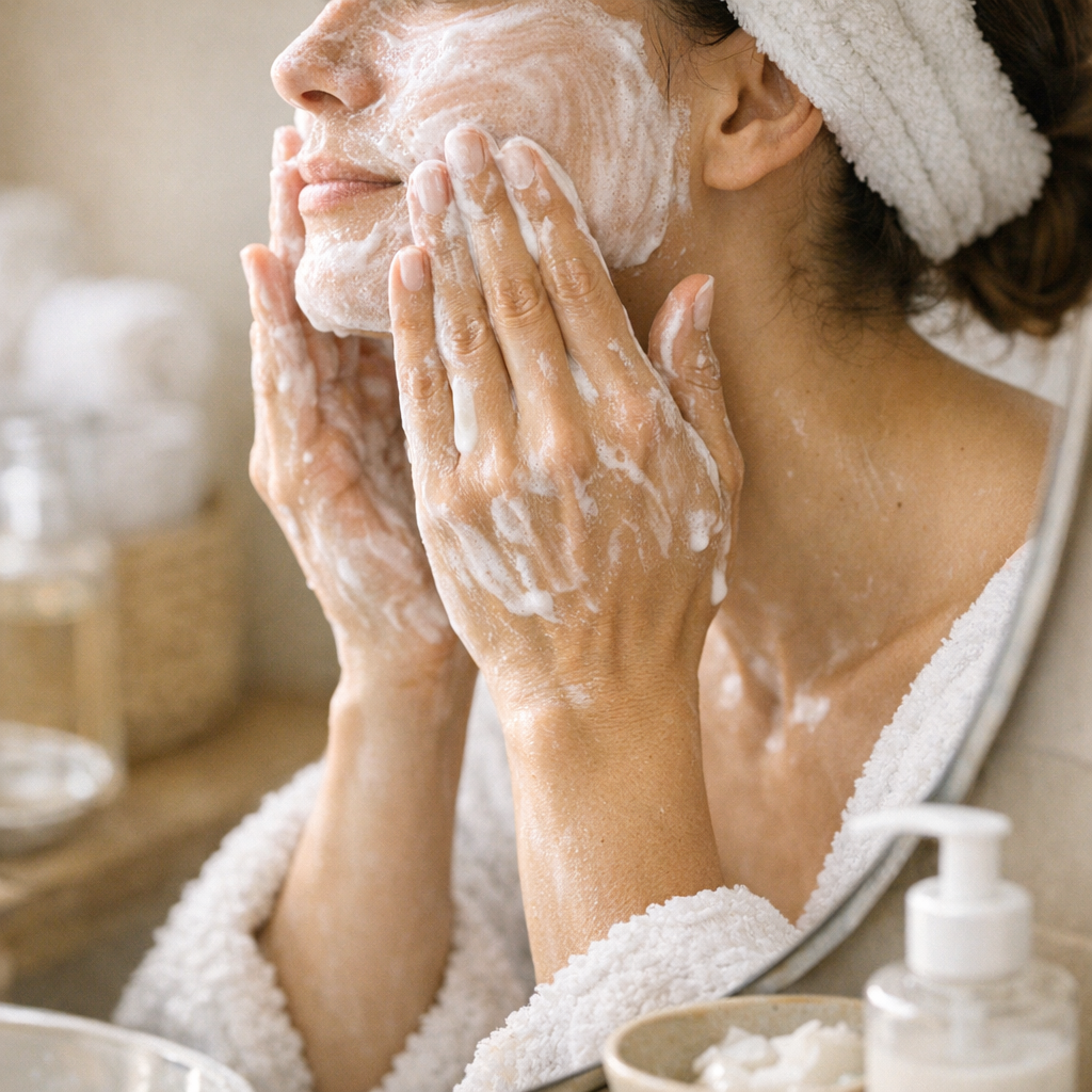Comment appliquer un gel ou lait nettoyant doux sans multiplier les gestes
