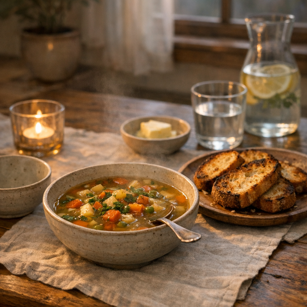 Un Dîner calme à la maison commence par une recette simple