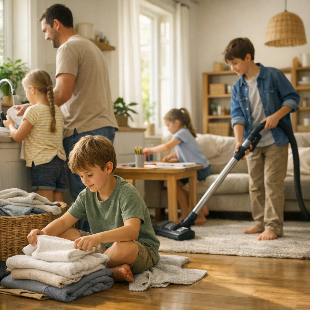 4. Partager les tâches avec les enfants sans transformer la maison en caserne