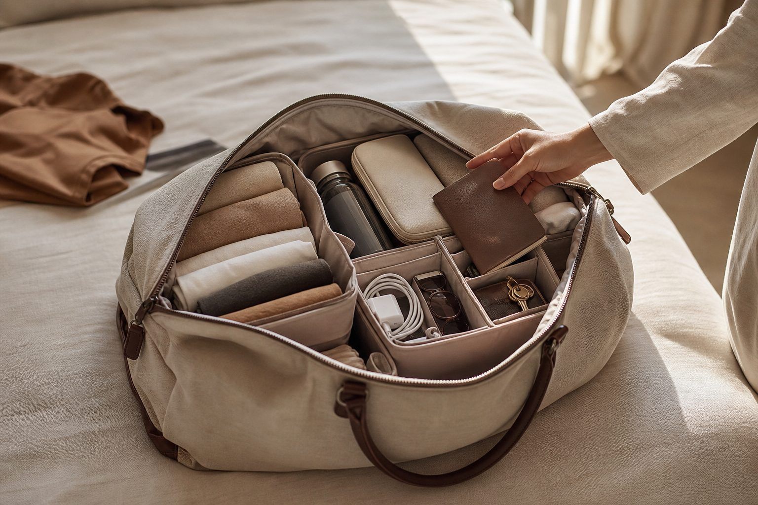 Organiser le sac pour trouver chaque essentiel facilement